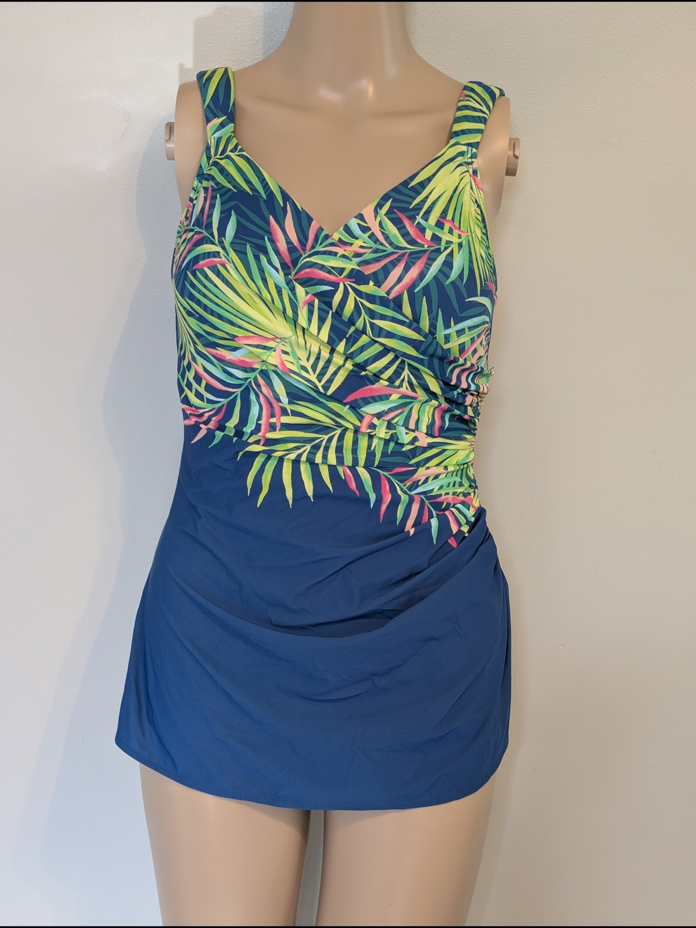 NWOT Lands' End Teal Blue Swimdress with Wide Straps Size 6